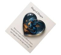 Generico Cuore Tascabile - Portaricordo in Acrilico con Motivo Dragone,con Souvenir a Forma di Cuore con Motivo del Drago su Carta | per Ragazze, Madri E Donne, per Scrivania, Libreria O Comodino