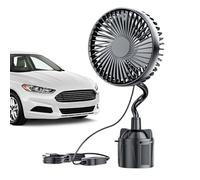Generico Cup Holder Fan, Vehicle Blowing Device, Portable 3-Speed Blower, 12V 24V Power Option, Compact Air Circulation Tool, Travel Camping Outdoors Daily Use for Car Trip Convenience