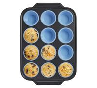 Generico Cupcake-Form | 12 Mulden, Antihaftbeschichtete, Tragbare Silikonform | Cupcake-Formen Zum Backen | Für Küche, Haushalt, Mikrowelle, Esstisch, Speisen, Frauen, Männer, Familie