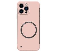 Generico Curranet Magnetic Frameless Hard Case for iPhone 11/12/13/14/15/16/17 Series, Ultra Thin Anti-Shock and Anti-Scratch Hard Phone Borderless Magnetic Cases (Pink,for 13 Plus)
