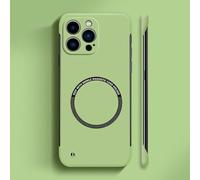 Generico Curranet Magnetic Frameless Hard Case for iPhone, Thin Anti-Shock and Anti-Scratch Hard Phone Borderless Magnetic Cases for iPhone X/11/12/13/14/15/16/17 Pro Max (for 17 Air,Green)