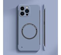 Generico Curranet Magnetic Frameless Hard Case for iPhone, Ultra Thin Hard Pc Magnetic Frameless Case for iPhone X/11/12/13/14/15/16/17 Pro Max (for 17 Pro,Gray)