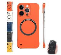 Generico Curranet Magnetic Frameless Hard Case for Phone, Ultra Thin Hard Pc Magnetic Frameless Case for Phone X/11/12/13/14/15/16/17 Pro Max (Orange,17Air)