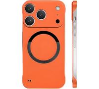 Generico Curranet Ultra Thin Anti-Shock and Anti-Scratch Hard Phone Borderless Cases, Ultra-Thin Frosted Magnetic Suction Frameless Hard Case for iPhone 16/17 Pro Max (16 Plus,Orange)