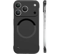 Generico Curranet Ultra Thin Anti-Shock and Anti-Scratch Hard Phone Borderless Cases, Ultra-Thin Frosted Magnetic Suction Frameless Hard Case for iPhone 16/17 Pro Max (17 Air,Black)