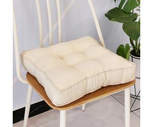 Generico Cuscini per Sedia Imbottitura Spessa 9 Cm, Comodi Cuscini per Seduta per Interno Ed Esterno, Cuscini per Pavimento per Sala da Pranzo, Sedie da Giardino,Beige,4er Set 45x45