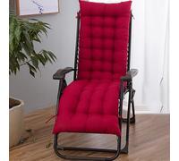 Generico Cuscini per Sedie A Sdraio da Giardino, Cuscino per Lettino Prendisole Relax con Cinghia Relax Imbottito Portatile per Prendisole da Giardino Sedia A Dondolo Panca,Rosso,48 * 120cm