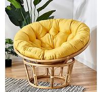 Generico Cuscini per sedie - Cuscino Spesso e Rotondo per Sedia a Dondolo - Cuscino a Forma di Uovo Trapuntato per Amaca, per Uso Interno/Esterno - Cuscino Imbottito Giallo 67"x67" per mobili da giar