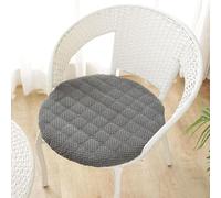 Generico Cuscini Rotondi per Sedia, Set da 6, 4 O 2, Cuscini Morbidi Lavabili e Antiscivolo Cuscini in Velluto A Coste, Cuscini da Pavimento Uso Interno/Esterno,Dark Gray,4er Set 45cm