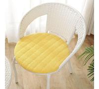 Generico Cuscini Rotondi per Sedia, Set da 6, 4 O 2, Cuscini Morbidi Lavabili e Antiscivolo Cuscini in Velluto A Coste, Cuscini da Pavimento Uso Interno/Esterno,Giallo,4er Set 45cm