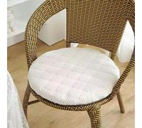 Generico Cuscini Rotondi per Sedia, Set da 6, 4 O 2, Cuscini Morbidi Lavabili e Antiscivolo Cuscini in Velluto A Coste, Cuscini da Pavimento Uso Interno/Esterno,Bianca,4er Set 40cm