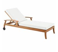 Generico Cuscino per Lettino Prendisole, Materassino per Lettino Prendisole, Cuscino per Sdraio da Esterno e Giardino in Poliestere Impermeabile con Spugna 50D, 6 Lacci,Bianca,188x58x8cm