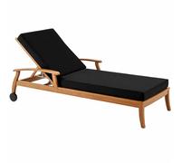 Generico Cuscino per Lettino Prendisole, Materassino per Lettino Prendisole, Cuscino per Sdraio da Esterno e Giardino in Poliestere Impermeabile con Spugna 50D, 6 Lacci,Nero,178x59x5cm