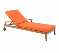 Generico Cuscino per Lettino Prendisole, Materassino per Lettino Prendisole, Cuscino per Sdraio da Esterno e Giardino in Poliestere Impermeabile con Spugna 50D, 6 Lacci,Arancia,190x60x5cm