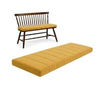 Generico Cuscino per Panca 120x40cm,4,5cm Spesso Cuscino Impermeabile per Panca da Esterno,Cuscino per Panca Sfoderabile con Antiscivolo,per Panche da Interno E Panche Angolari,Giallo,35x85cm