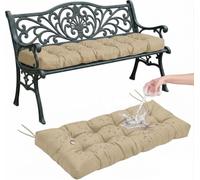 Generico Cuscino per Panca 120x40cm, Comodo Cuscino Rettangolare per Panche da Giardino E da Esterno, Antiscivolo E Resistente all'Acqua Adatto per Balcone, Patio E Interni,Hazel,140x55x8cm