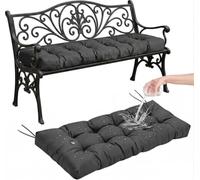 Generico Cuscino per Panca 120x40cm, Comodo Cuscino Rettangolare per Panche da Giardino E da Esterno, Antiscivolo E Resistente all'Acqua Adatto per Balcone, Patio E Interni,Dark Gray,140x55x8cm