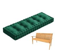 Generico Cuscino per Panca da 10 cm, con Maniglia, in Morbido Velluto, per Sedia da Esterno Panca per Davanzale Patio Interni Ingresso Scarpiera Panca Giardino Sedie Cuscini,Verde,170x60cm
