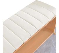 Generico Cuscino per Panca da Esterno/Interno - Lavabile Rimovibile, 2/3 Posti Cuscini in Velluto Teddy per Panche, Cuscino per Panca da Giardino, per Divano Davanzale Ingresso,Bianca,120x30x4cm