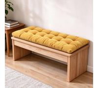 Generico Cuscino per Panca, per Interni Ed Esterni, 8 Cm Realizzato in Velluto a Coste, Un Tessuto Caldo E Confortevole Antiscivolo per Panche da Soggiorno, Giardino O Dondoli.,Giallo,80x40x8cm