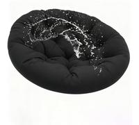 Generico Cuscino per Sedia a Dondolo, Cuscino Rotondo, Cuscino per Sedia in Rattan in Vimini Appes Impermeabili per Sedia da Giardino, Sedia Uova E Sedia a Dondolo,Nero,40x40cm