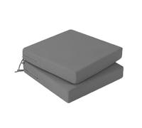 Generico Cuscino per Sedia Spessi 3 Cm, Set da 2, 4, 6, Cuscini per Sedia Antiscivolo Impermeabili con Lacci, Cuscino per Sedia da Giardino per Esterni e Sfoderabile Lavabile,Grigio,2er Set 45x45cm
