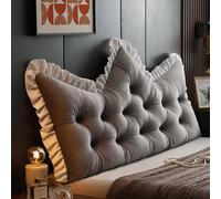 Generico Cuscino Schienale Letto Matrimoniale Singolo,Ampio Cuscino Lettura per Letto e Divano,Comodo e Morbido Cuscino a Cuneo Testiera Letto Sfoderabile,Cuscino Poggiaschiena,Mica Gray,150 * 60cm