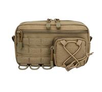 Generico Custodia amministrativa orizzontale 1000D: borsa organizer pratica con tasca frontale con coulisse per uso esterno(Khaki)