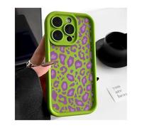 Generico Custodia con fantasia leopardata for iPhone 16 Pro Max Custodia protettiva antiurto for telefono Coque for iPhone 14 15 Pro Max 13 12 11 16e 17 Air(Green,For iPhone 14 Pro)