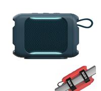 Generico Custodia in silicone con supporto a cinturini portatile per JBL GO5 altoparlante, supporto per bici, custodia protettiva in silicone con tappo antipolvere (navy blue)