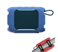 Generico Custodia in silicone con supporto a cinturini portatile per JBL GO5 altoparlante, supporto per bici, custodia protettiva in silicone con tappo antipolvere (blue)