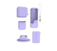 Generico Custodia morbida in silicone per DJI Pocket 4 con supporto da tavolo e cinturino da polso (Purple)