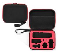 Generico Custodia Osmo Pocket 3, custodia portatile, borsa protettiva da viaggio compatta la videocamera d'azione per DJI Osmo Pocket 3 e gli accessori (solo custodia) (Fodera rossa+nero)