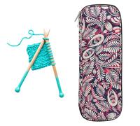 Generico Custodia per aghi - Custodia organizer per ferri da maglia da 40 cm - Borsa per uncinetto di grande capacità | Custodi avvolgibile portatile per attrezzi da maglia per aghi e uncinetto