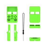 Generico Custodia per ANBERNIC R36S, Custodia protettiva in silicone per console di gioco, copertura antiurto per tutto il corpo, semplice tinta unita (Verde)