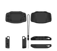 Generico Custodia per console portatile | Cover in Silicone Morbido Antiurto per ANBERNIC RG34XX - Pelle Grip Minimalista Antiscivolo Antipolvere (Nero)