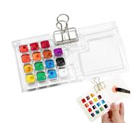 Generico Custodia per tavolozza di colori ad - Vassoio magnetico multiscomparto in metallo resistente - Coperchio sicuro facile da trasportare | Tavolozza per acquerelli portatile per viaggi all'ape