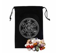 Generico Custodia porta carte dei tarocchi - Custodia per gioielli durevole Misteriosa magia nera a tema,Borsa per la conservazione di carte e dei tarocchi, borsa per con coulisse ricamata per giochi
