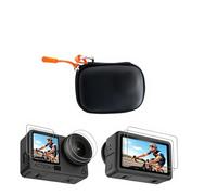 Generico Custodia portatile per DJI OSMO Action6 Custodia rigida protettiva Custodia da viaggio (Storage bag+1set Tempered Glass Screen Protector)