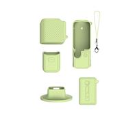 Generico Custodia protettiva in morbido silicone per DJI Pocket 4 con supporto da tavolo e cinturino da polso copertura antiurto da 3 mm protezione integrale con cordino (Verde)