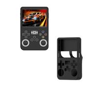 Generico Custodia Protettiva in Silicone per R36S, Antigraffio e Anti-caduta, per Console da Gioco R36S, Portatile, Resistente, in Tinta Unita, con Guscio Morbido. (Nero)