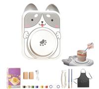 Generico Cute Animal Pottery Wheel Set for Kids,Animal Shaped Porcelain Machine,Complete Pottery Painting Kit for Girls Boy Toy Birthday Halloween Christmas (Dog)