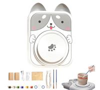Generico Cute Animal Pottery Wheel Set for Kids, Complete Pottery Painting Kit Arts and Crafts, Cute Animal Shaped Porcelain Machine (Dog)