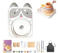 Generico Cute Animal Pottery Wheel Set for Kids, Cute Animal Porcelain Machine, Complete Pottery Painting Kit Arts and Crafts, for Girls Boy Kids Toy (2Clay,04)