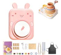 Generico Cute Animal Pottery Wheel Set for Kids, Cute Animal Porcelain Machine, Complete Pottery Painting Kit Arts and Crafts, for Girls Boy Kids Toy (6Clay,03)
