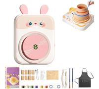 Generico Cute Animal Pottery Wheel Set for Kids, Cute Animal Porcelain Machine, Complete Pottery Painting Kit Arts and Crafts, for Girls Boy Kids Toy (8Clay,02)