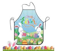 Generico Cute Aprons | Adjustable Easter Rabbit Egg Prints Smock,Bunny Egg Floral Prints Ladises Apron | for Gardening Bakings Painting Barbecue Cleaning Artist Farms