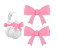Generico Cute Audio Bows, Fashion Headphone Charm Set, 7.5x6cm Covers with Secure Grip, Soft Nylon Polyester Ornament, Music Gear Accent with Kawaii Style, Earwear Decor for Study Travel