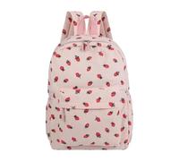 Generico Cute Backpack For School - Strawberry Nylon Adjustable Strap Purse