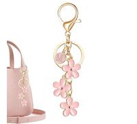 Generico Cute Bag Keychain - Metal Decorative Bag Charm | Keychain Accessories for Backpack Cell Phone, Bags Pendant with Flower Design, Flowers Keyring, Flower Keychains for Car Rearview Mirror